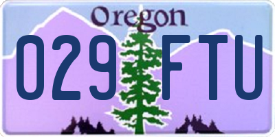 OR license plate 029FTU