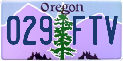 OR license plate 029FTV