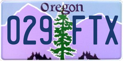 OR license plate 029FTX