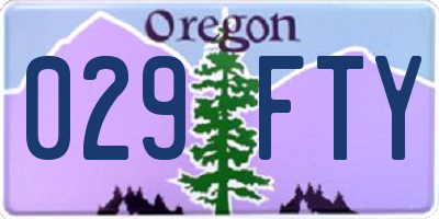 OR license plate 029FTY
