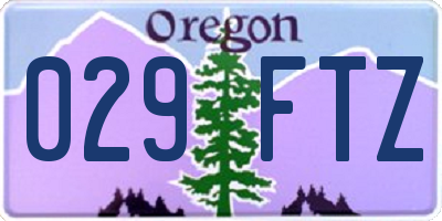 OR license plate 029FTZ
