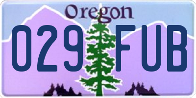 OR license plate 029FUB