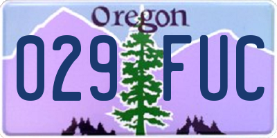 OR license plate 029FUC