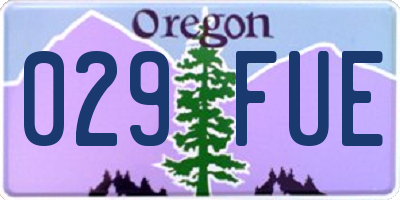 OR license plate 029FUE
