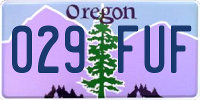 OR license plate 029FUF