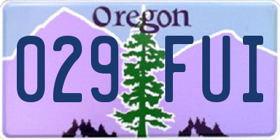 OR license plate 029FUI