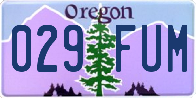 OR license plate 029FUM