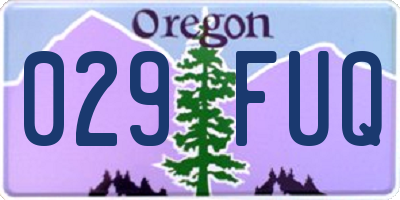 OR license plate 029FUQ