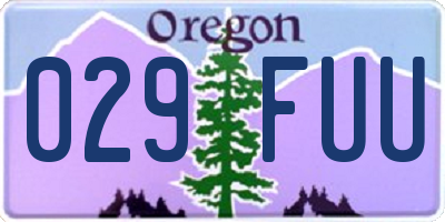 OR license plate 029FUU