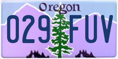 OR license plate 029FUV