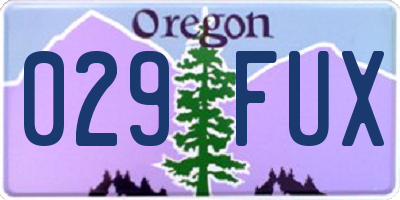 OR license plate 029FUX