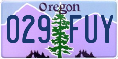 OR license plate 029FUY