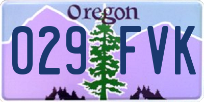 OR license plate 029FVK