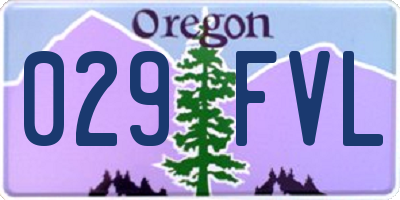 OR license plate 029FVL