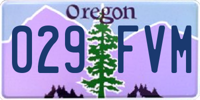OR license plate 029FVM
