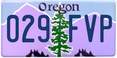 OR license plate 029FVP