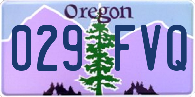 OR license plate 029FVQ