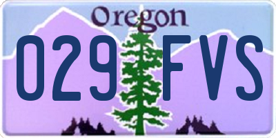 OR license plate 029FVS