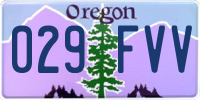 OR license plate 029FVV