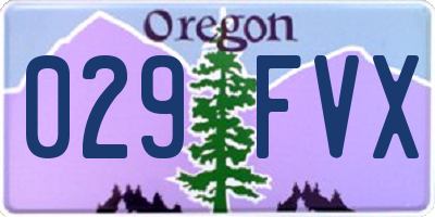 OR license plate 029FVX