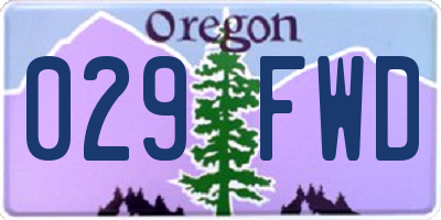 OR license plate 029FWD