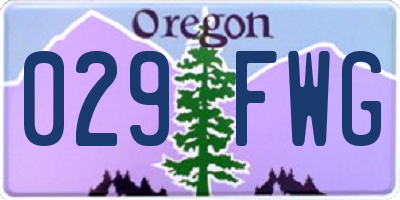 OR license plate 029FWG