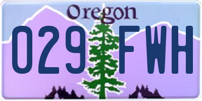 OR license plate 029FWH