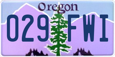 OR license plate 029FWI