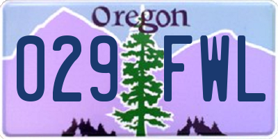 OR license plate 029FWL