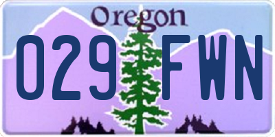 OR license plate 029FWN
