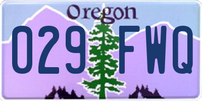 OR license plate 029FWQ