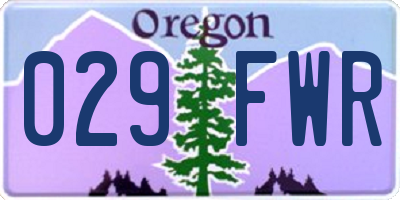 OR license plate 029FWR