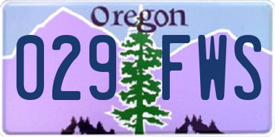 OR license plate 029FWS