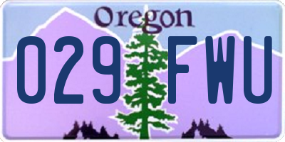 OR license plate 029FWU
