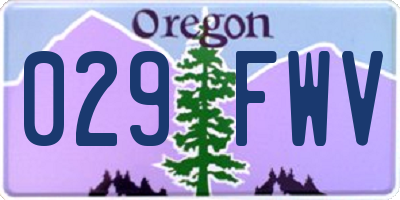OR license plate 029FWV