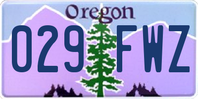 OR license plate 029FWZ