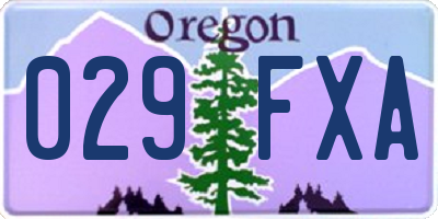 OR license plate 029FXA