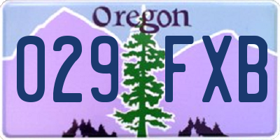 OR license plate 029FXB
