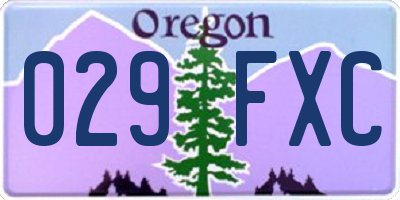 OR license plate 029FXC