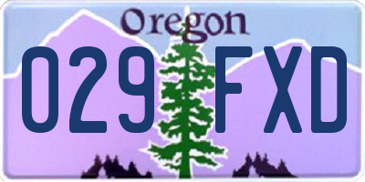 OR license plate 029FXD
