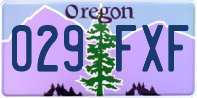 OR license plate 029FXF