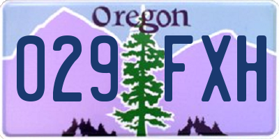 OR license plate 029FXH