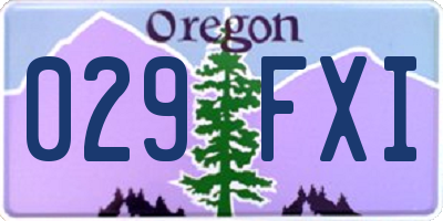 OR license plate 029FXI