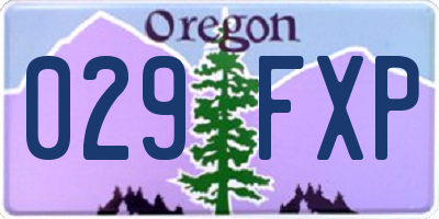 OR license plate 029FXP