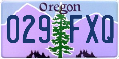 OR license plate 029FXQ