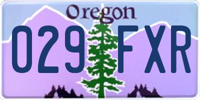 OR license plate 029FXR