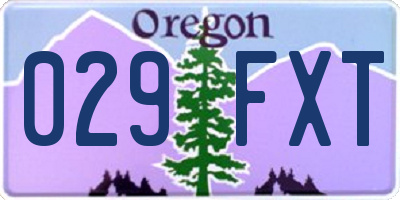 OR license plate 029FXT