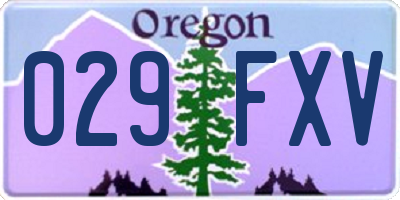 OR license plate 029FXV