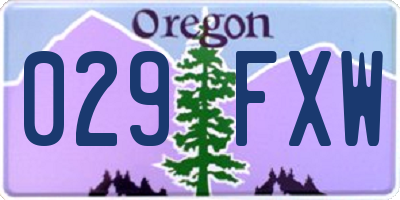 OR license plate 029FXW