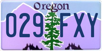OR license plate 029FXY